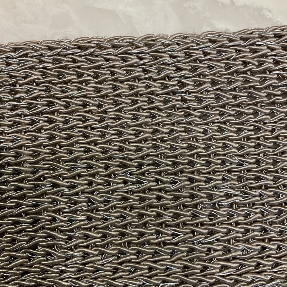 Silver woven wide belt w/ leather detail, adjustable size/one size fits all, NWT - Picture 6 of 11